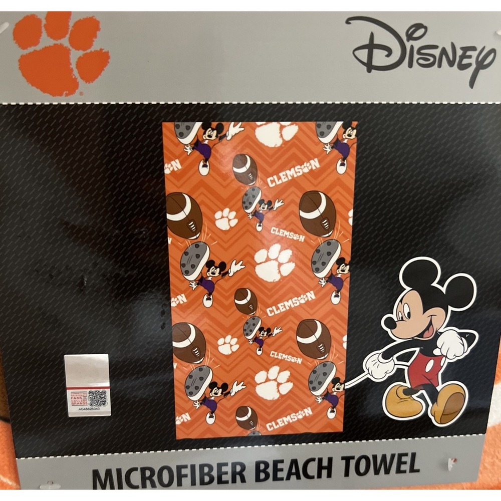 New Northwest Disney Clemson Tigers Mickey Mouse Football Beach Towel 40"x72"